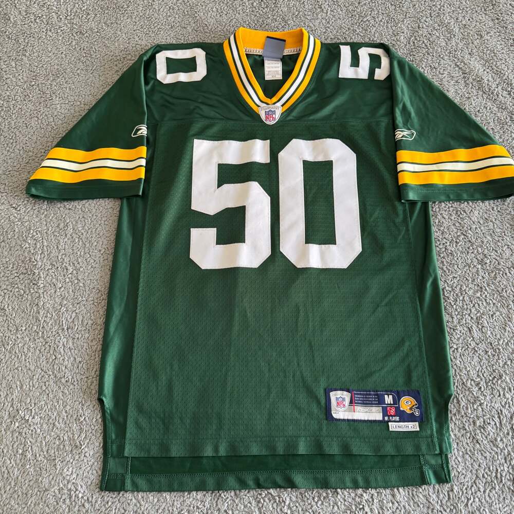 100% Authentic Reebok 2006 AJ Hawk NFL Green Bay Packers Premier Jersey Men's M